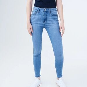 High-Waist Light Blue Skinny Jeggings - Women's